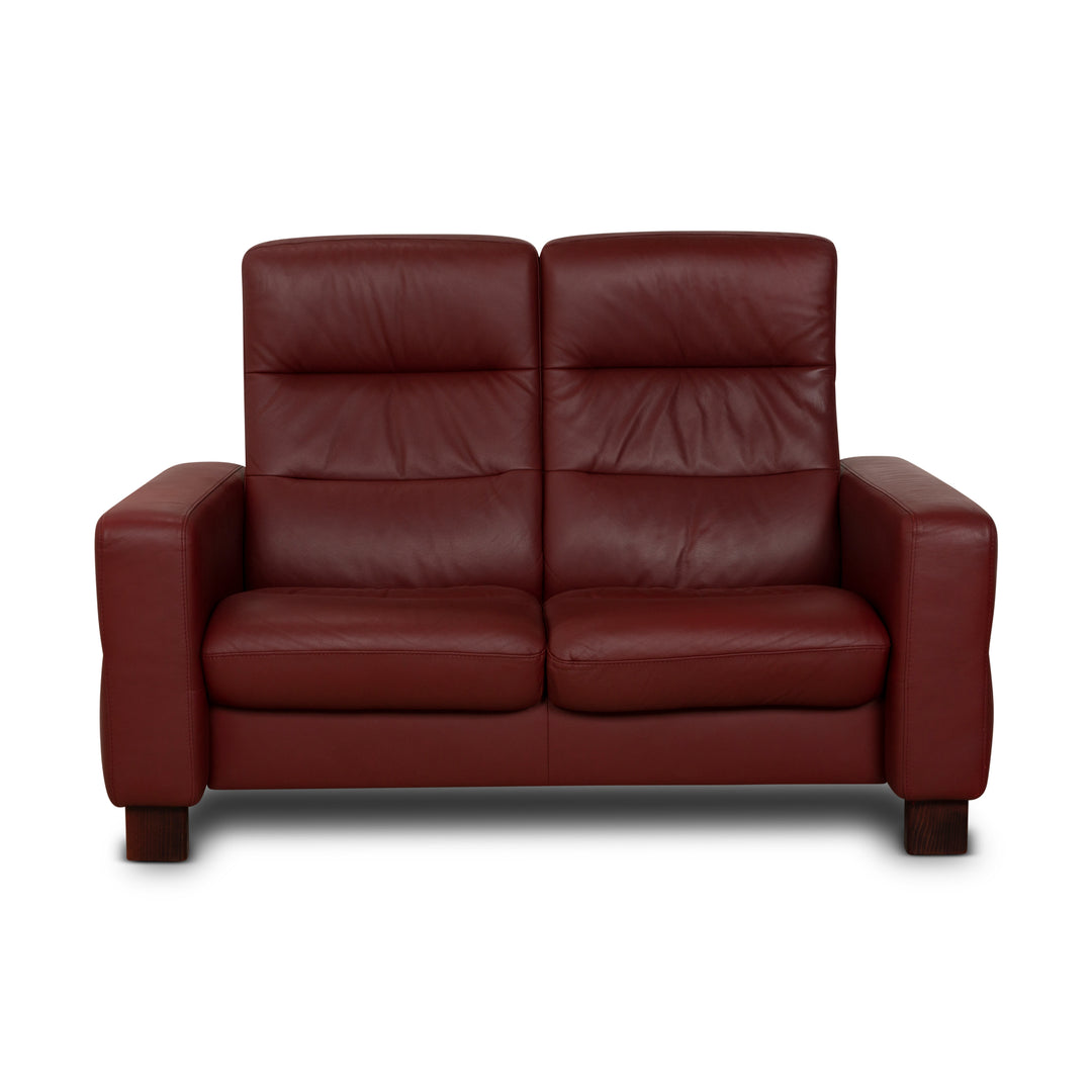 Canapé 2 places Stressless Wave en cuir rouge à fonction manuelle