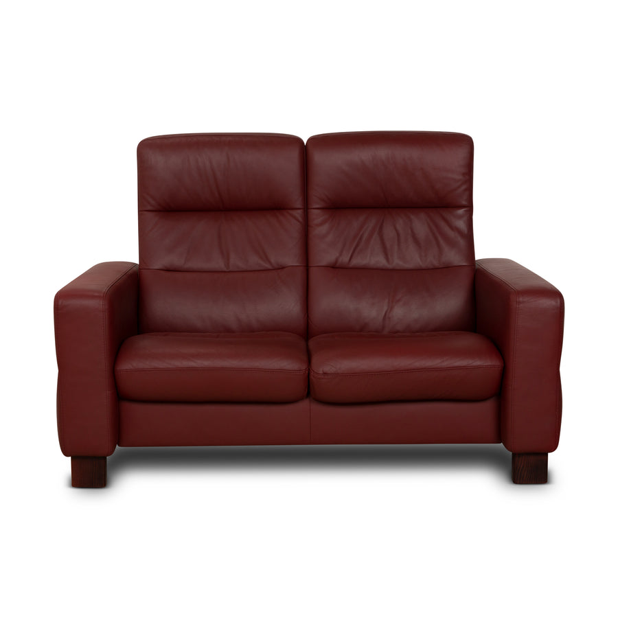 Canapé 2 places Stressless Wave en cuir rouge à fonction manuelle