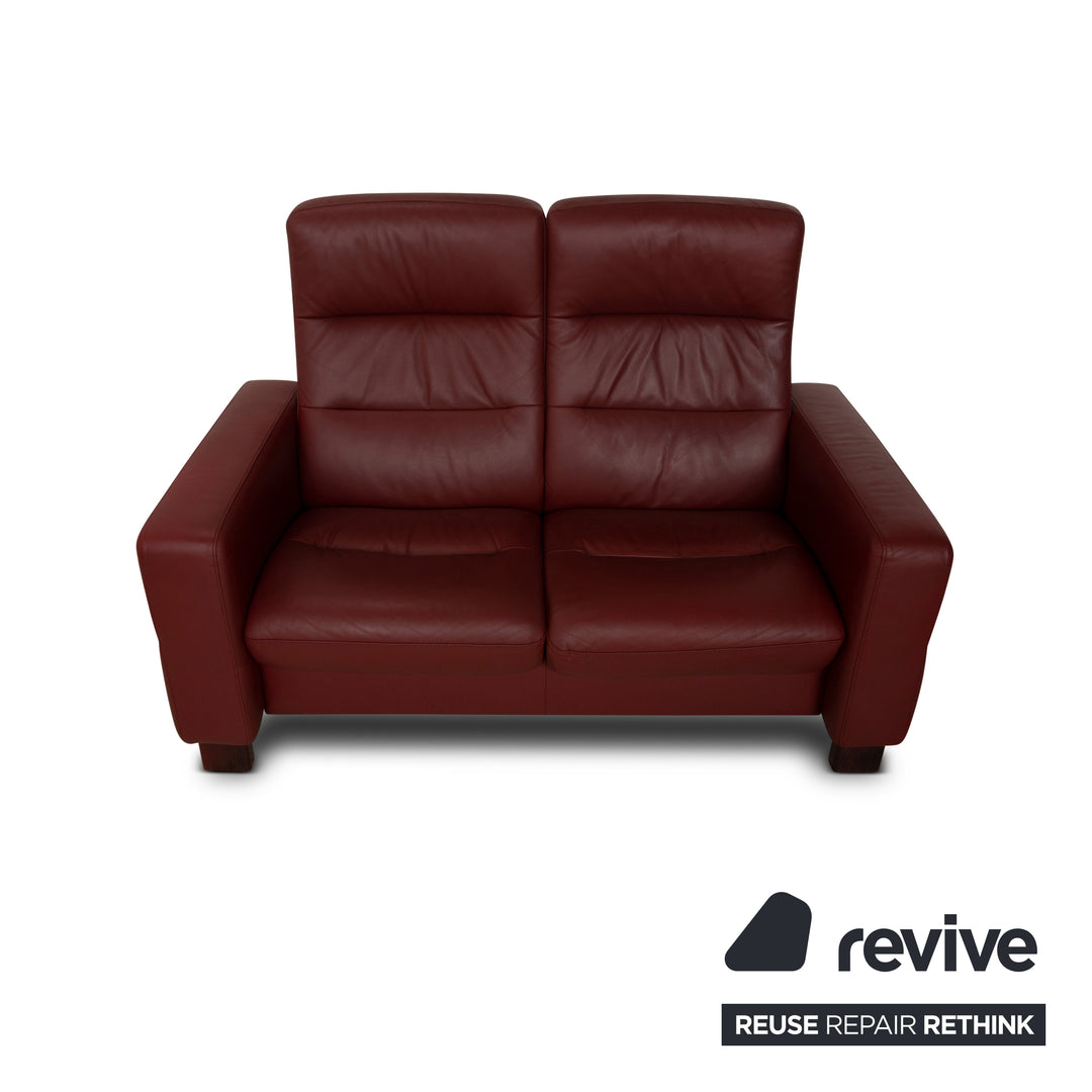 Canapé 2 places Stressless Wave en cuir rouge à fonction manuelle