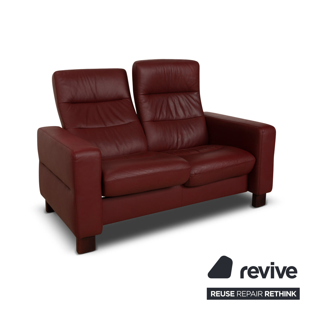 Canapé 2 places Stressless Wave en cuir rouge à fonction manuelle