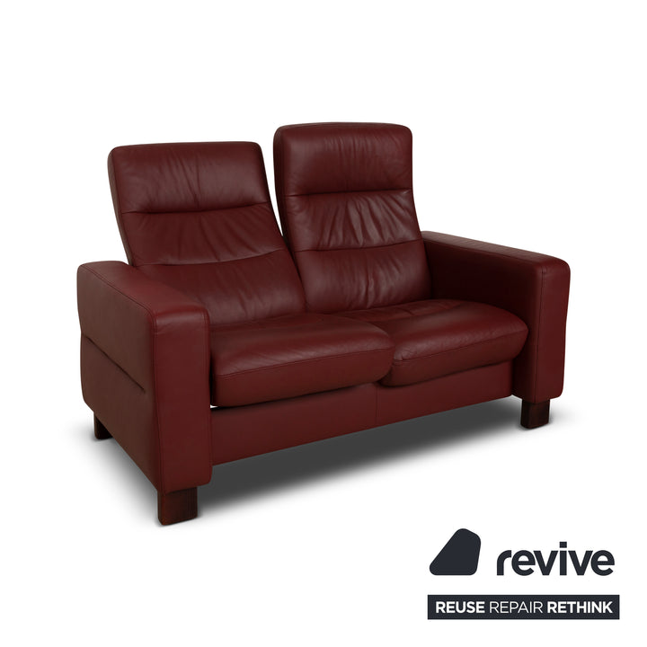 Canapé 2 places Stressless Wave en cuir rouge à fonction manuelle