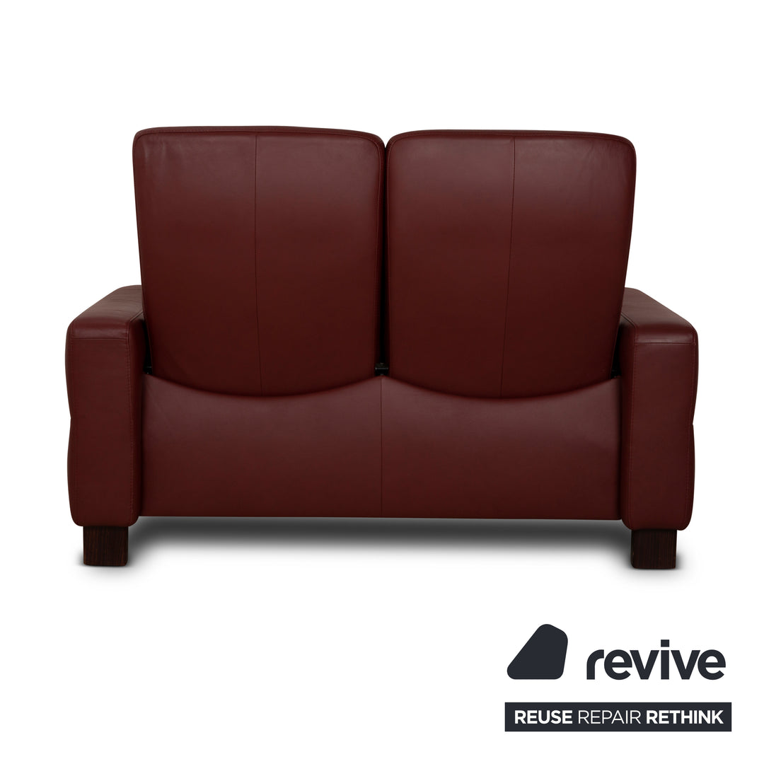Canapé 2 places Stressless Wave en cuir rouge à fonction manuelle