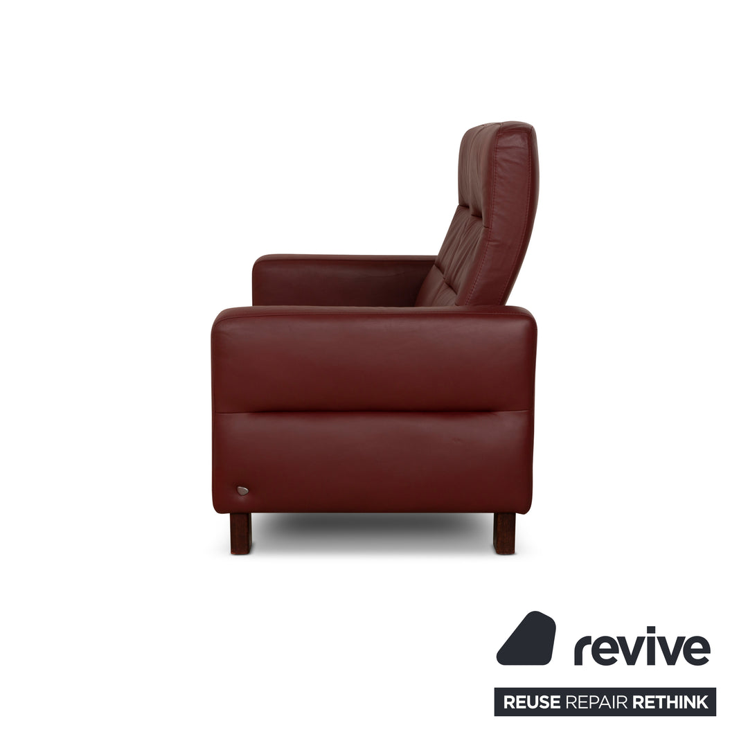 Canapé 2 places Stressless Wave en cuir rouge à fonction manuelle
