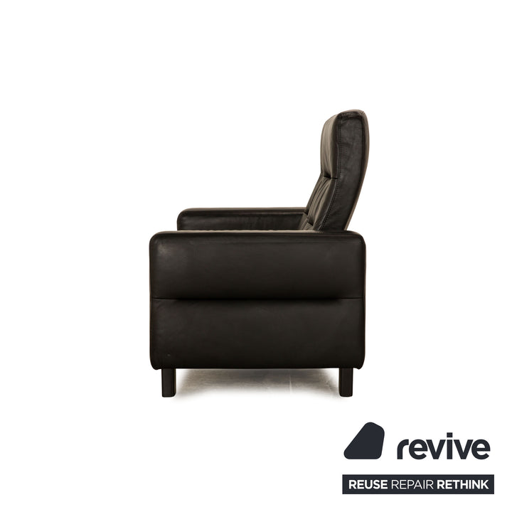 Stressless Wave Leder Zweisitzer Schwarz Sofa Couch manuelle Funktion