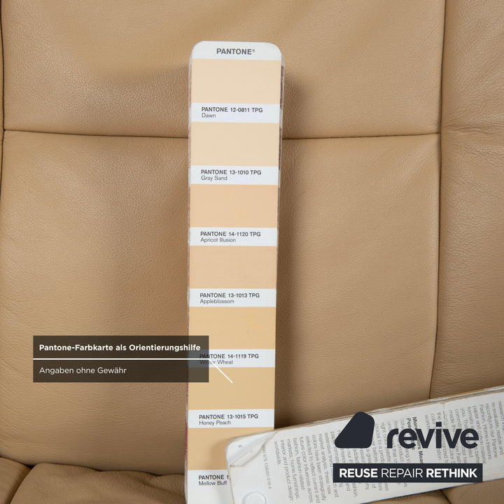 Stressless Windsor Dreisitzer Leder Holz Sofa Beige Creme