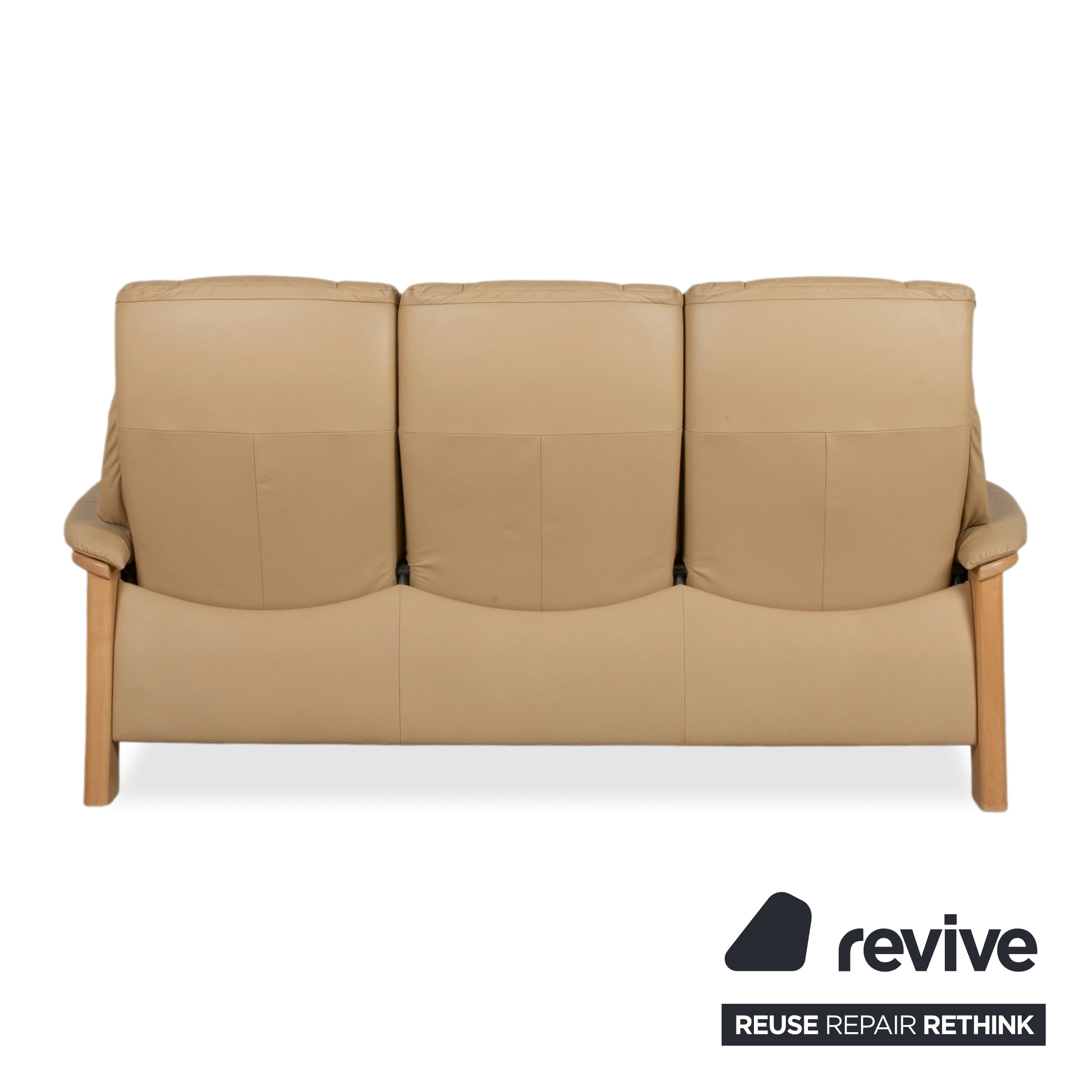 Stressless Windsor Dreisitzer Leder Holz Sofa Beige Creme