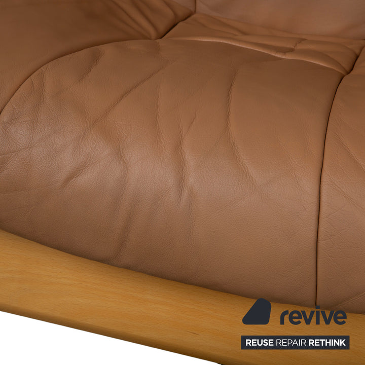Stressless Windsor Dreisitzer Leder Holz Sofa Braun Cognac manuelle Funktion Relaxfunktion