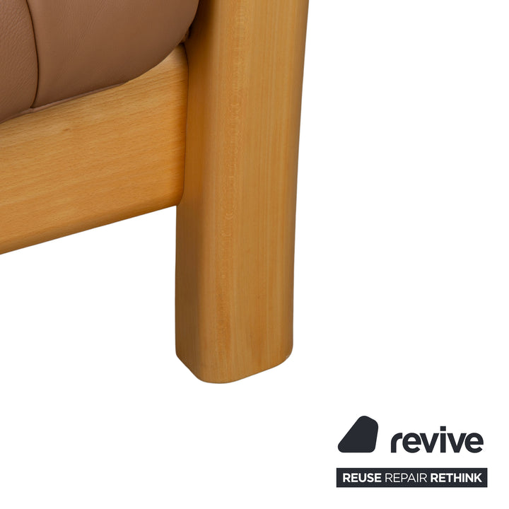 Stressless Windsor Dreisitzer Leder Holz Sofa Braun Cognac manuelle Funktion Relaxfunktion