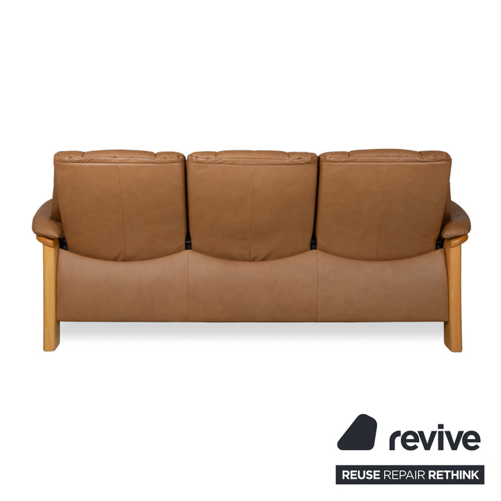 Stressless Windsor Dreisitzer Leder Holz Sofa Braun Cognac manuelle Funktion Relaxfunktion