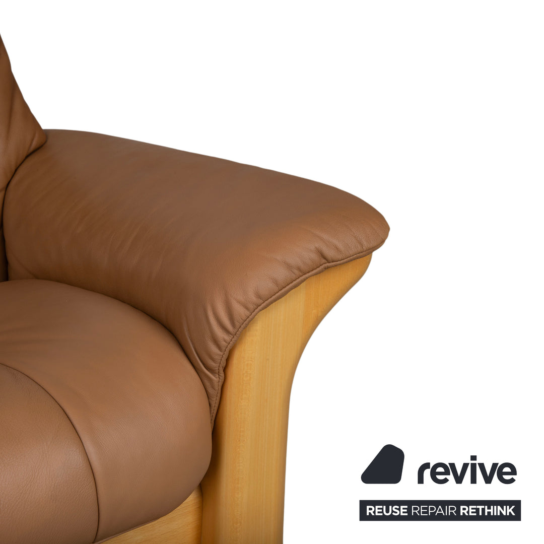 Stressless Windsor Dreisitzer Leder Holz Sofa Braun Cognac manuelle Funktion Relaxfunktion