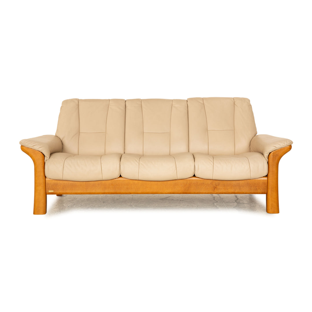 Stressless Windsor Leder Dreisitzer Beige Sofa Couch
