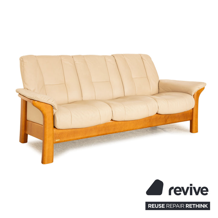 Stressless Windsor Leder Dreisitzer Beige Sofa Couch