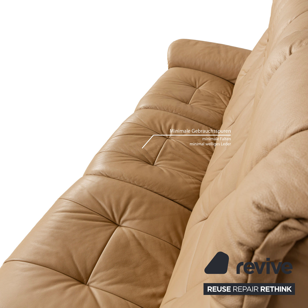 Stressless Windsor Leder Dreisitzer Beige Sofa Couch