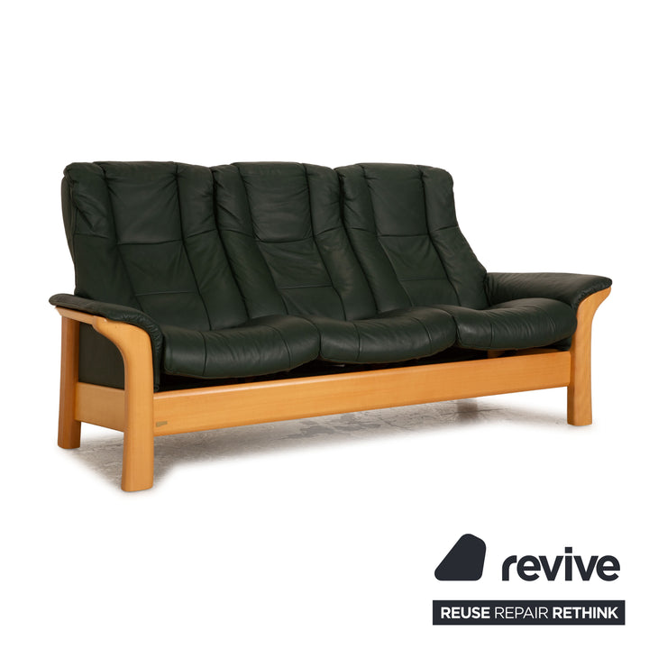 Stressless Windsor Leder Dreisitzer Dunkelgrün Sofa Couch Funktion