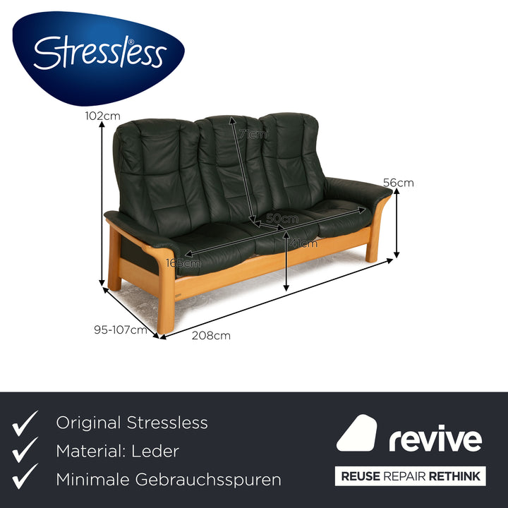 Stressless Windsor Leder Dreisitzer Dunkelgrün Sofa Couch Funktion