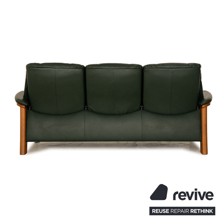 Stressless Windsor Leder Dreisitzer Grün Dunkelgrün Sofa Couch manuelle Funktion