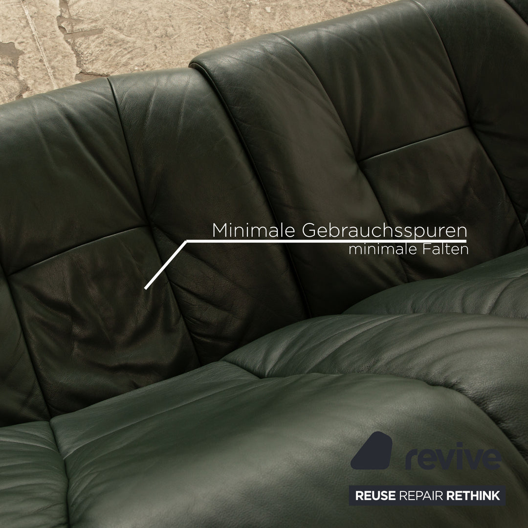 Stressless Windsor Leder Dreisitzer Grün Dunkelgrün Sofa Couch manuelle Funktion