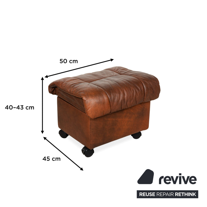 Stressless Windsor Leder Holz Dreisitzer 2x Sessel inkl. Hocker Braun Sofa Couch