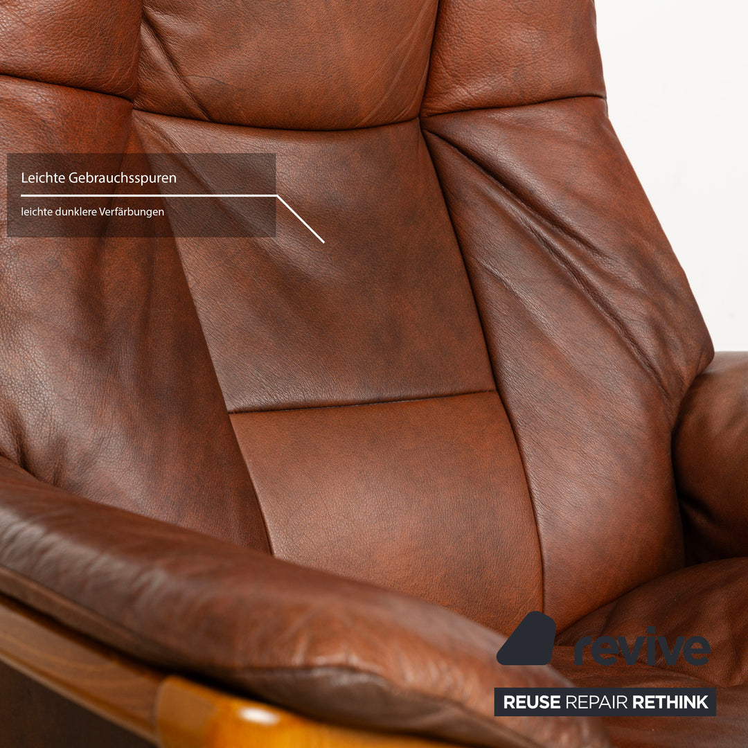 Fauteuil Stressless Windsor en cuir marron à fonction manuelle