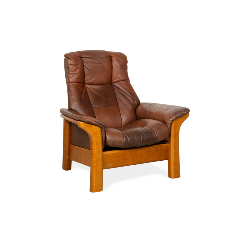 Fauteuil Stressless Windsor en cuir marron à fonction manuelle