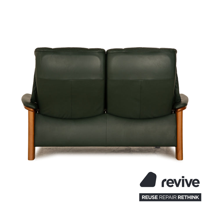 Stressless Windsor Leder Sofa Garnitur Grün Dunkelgrün Dreisitzer Zweisitzer Couch manuelle Funktion
