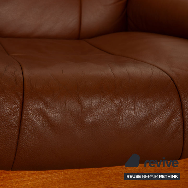 Stressless Windsor Leather Two Seater Brown Sofa Couch