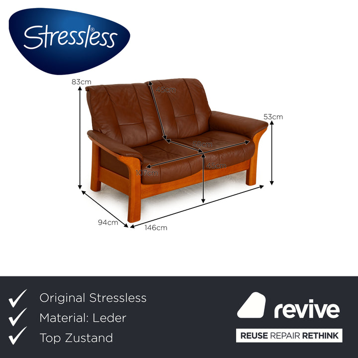 Stressless Windsor Leder Zweisitzer Braun  Sofa Couch