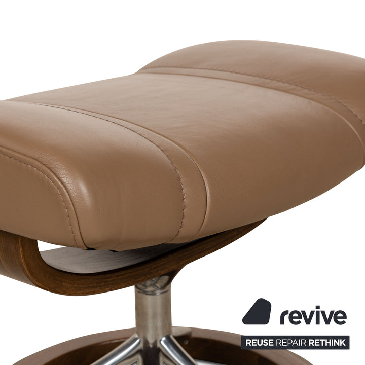 Stressless Wing Leder Sessel Braun inkl. Hocker manuelle Funktion