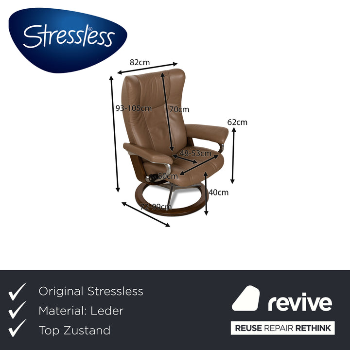 Stressless Wing Leder Sessel Braun inkl. Hocker manuelle Funktion