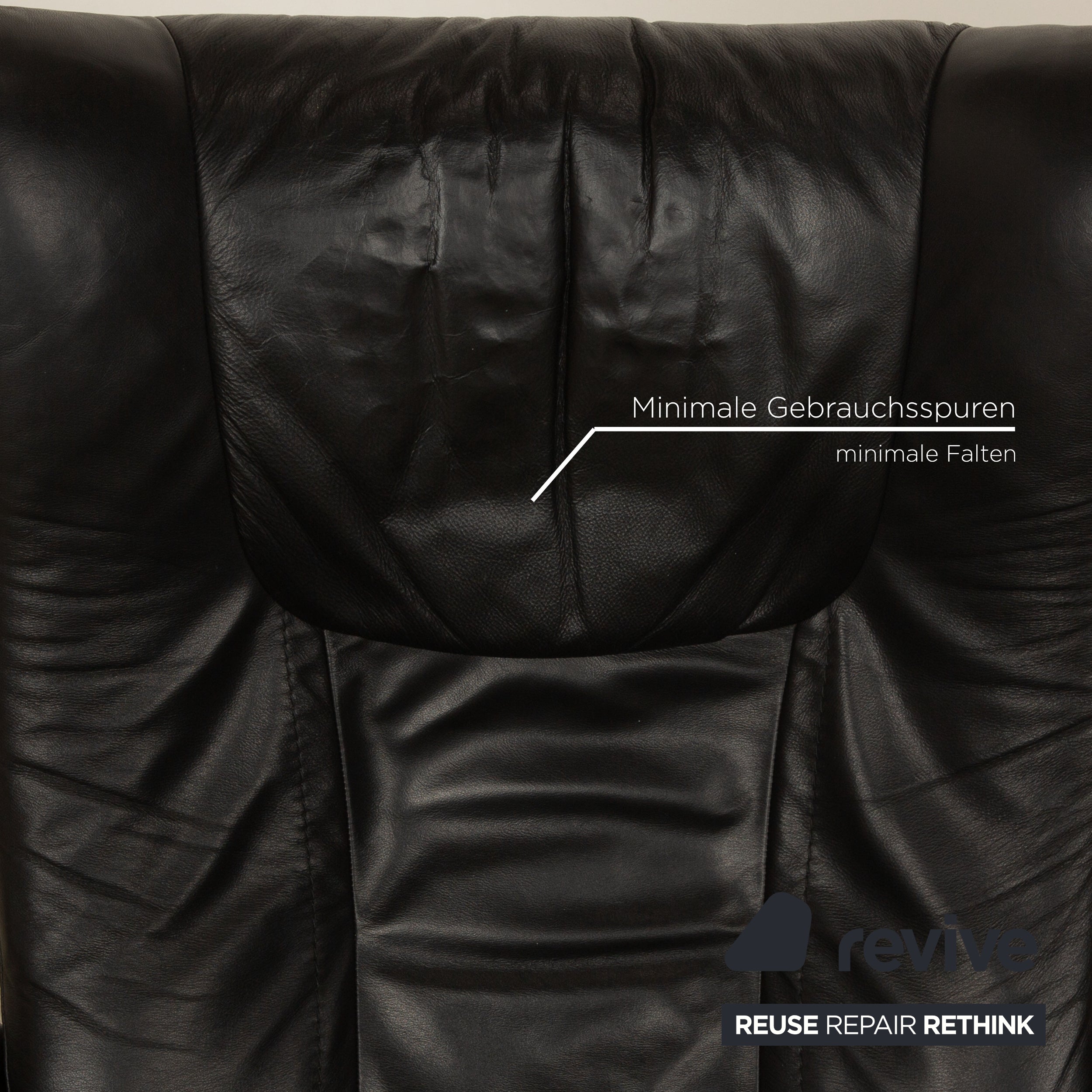 Stressless Wing Leather Armchair Black incl. Stool manual function