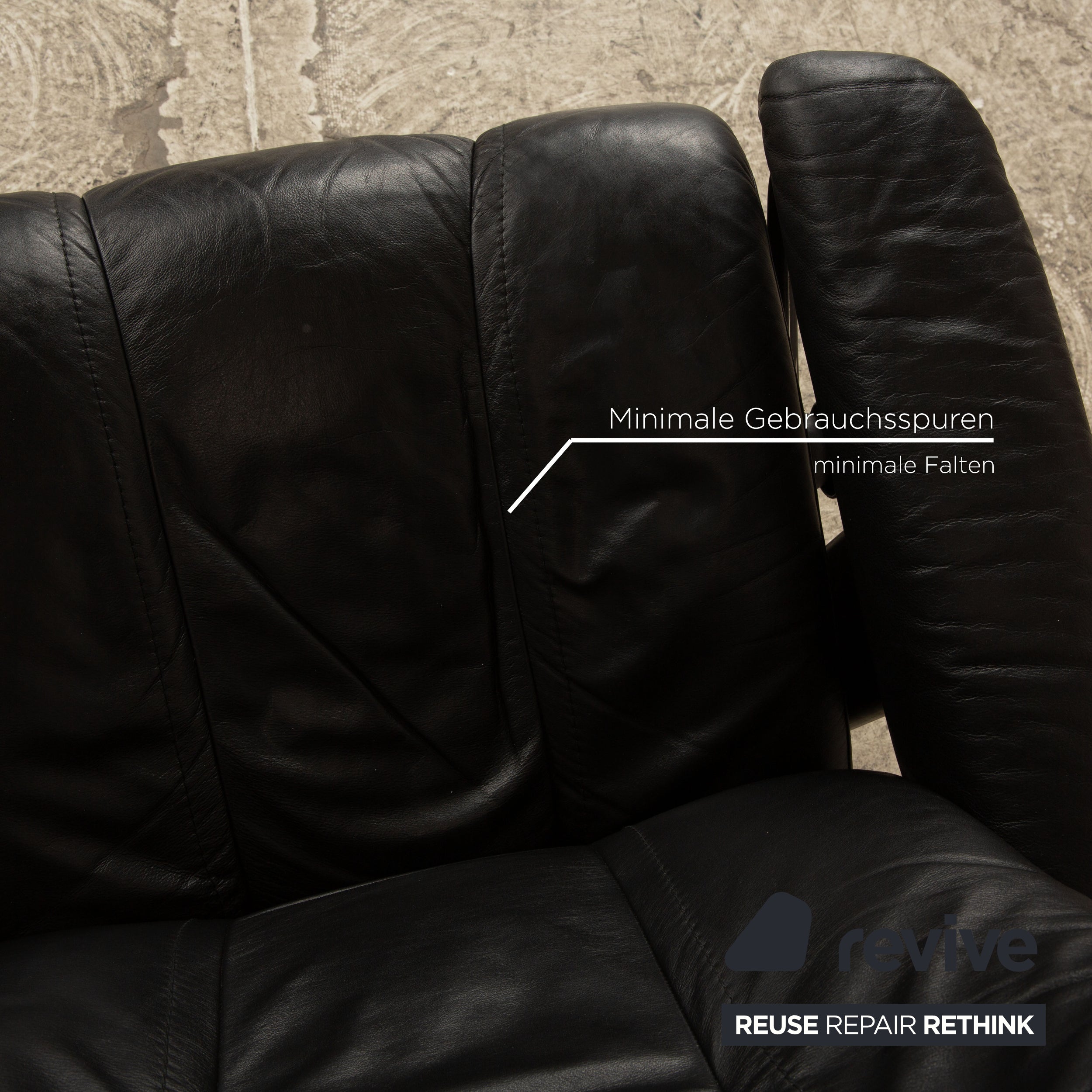 Stressless Wing Leather Armchair Black incl. Stool manual function