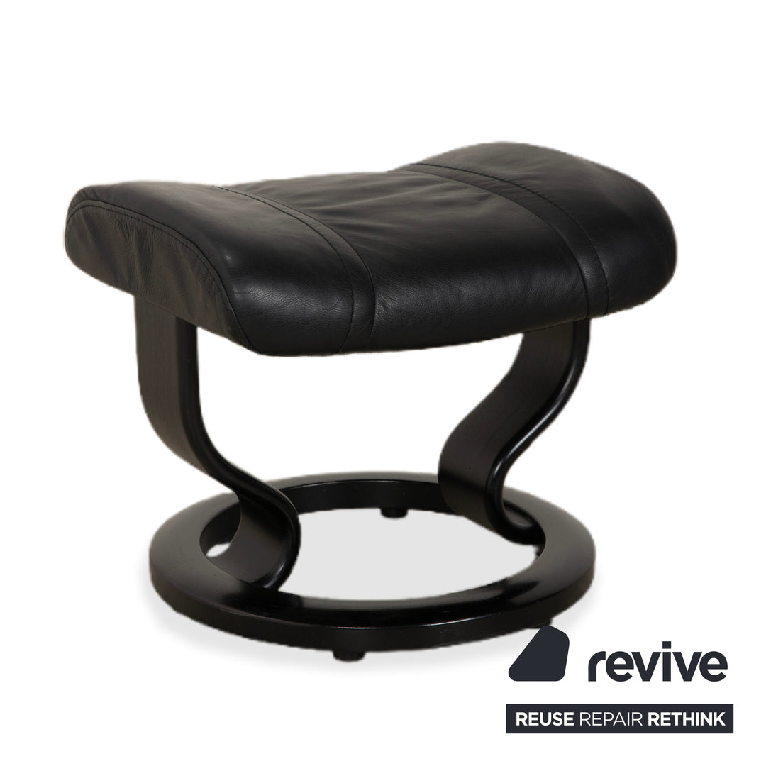 Stressless Wing Leder Sessel Schwarz manuelle Funktion inkl. Hocker