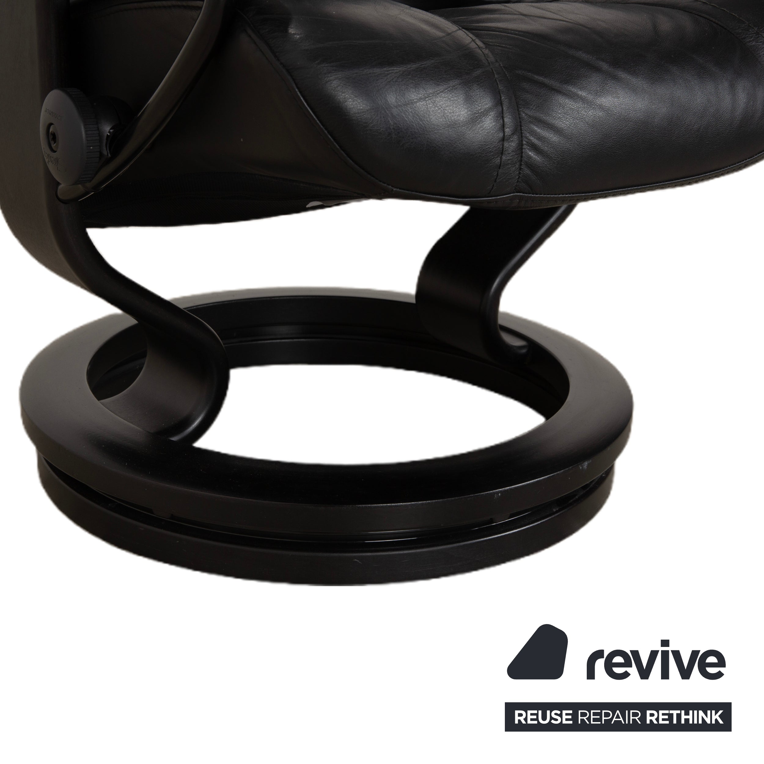 Stressless Wing Leather Armchair Black manual function incl. stool