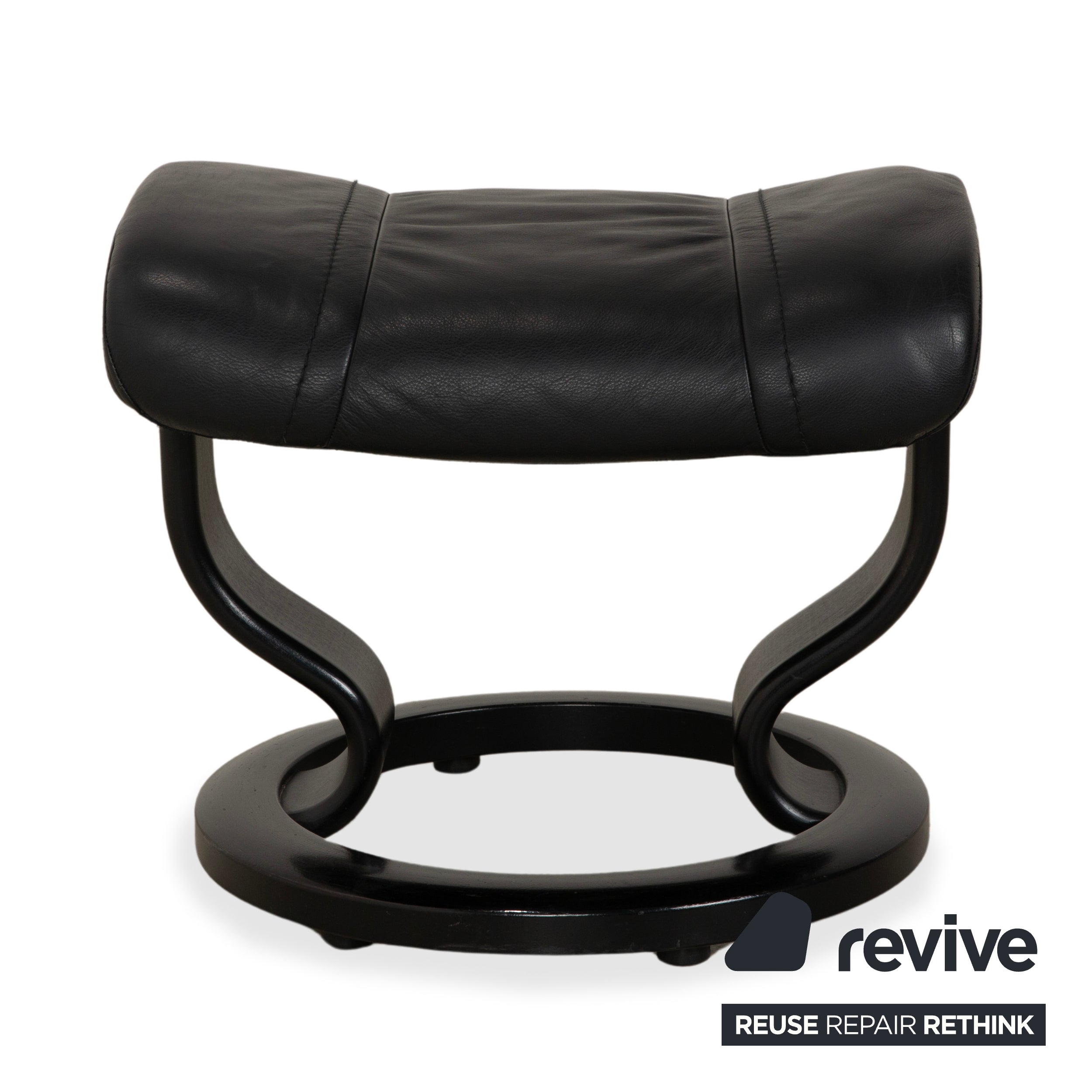 Stressless Wing Leather Armchair Black manual function incl. stool