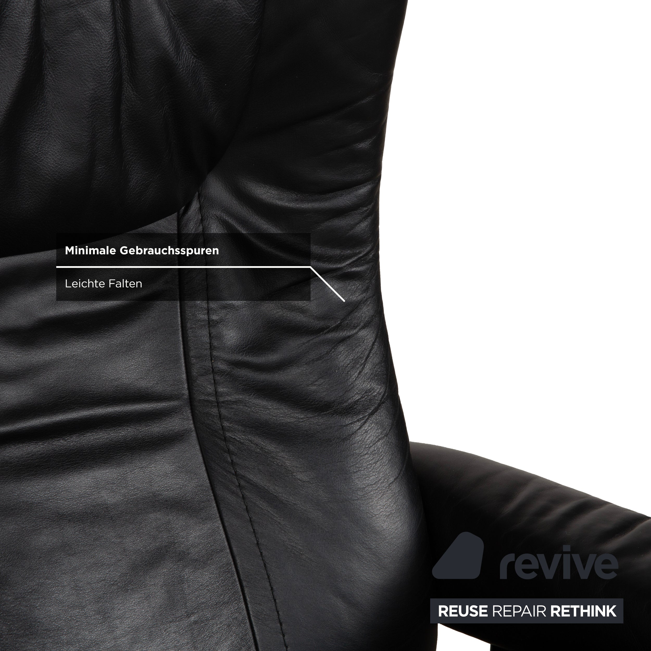 Stressless Wing Leather Armchair Black manual function incl. stool