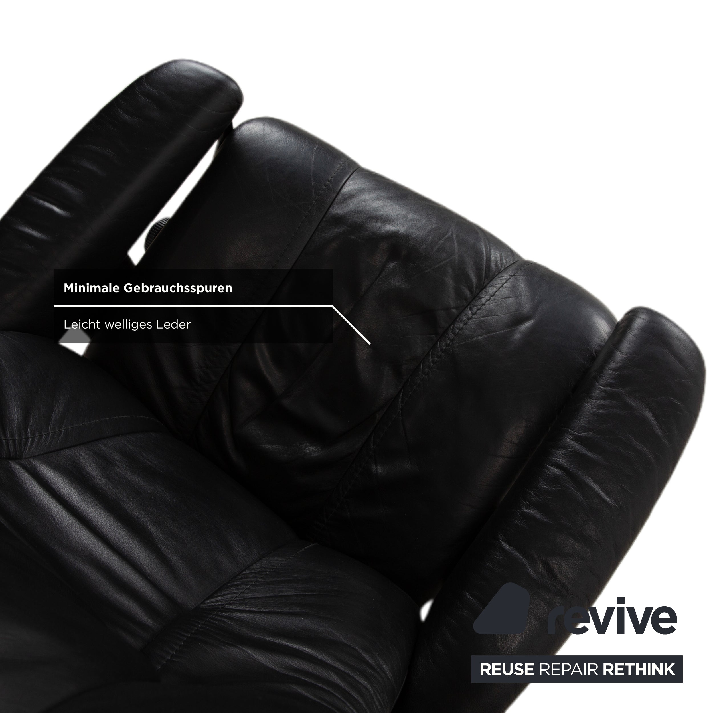 Stressless Wing Leather Armchair Black manual function incl. stool