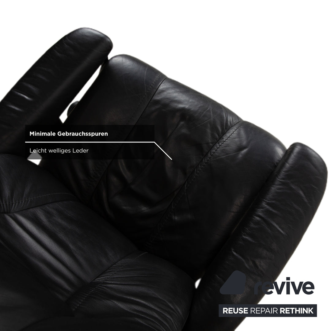 Stressless Wing Leder Sessel Schwarz manuelle Funktion inkl. Hocker