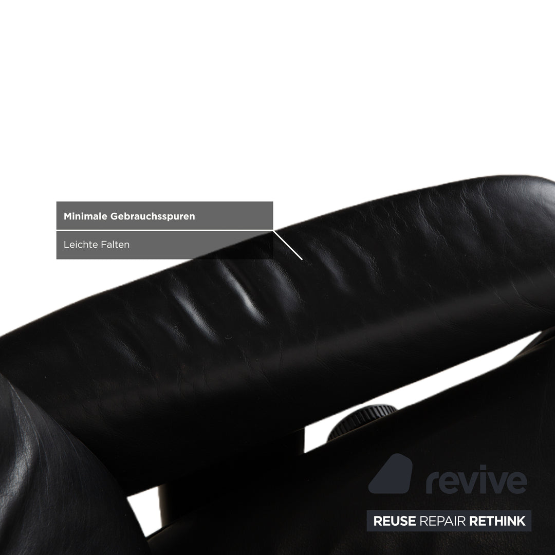 Stressless Wing Leder Sessel Schwarz manuelle Funktion inkl. Hocker