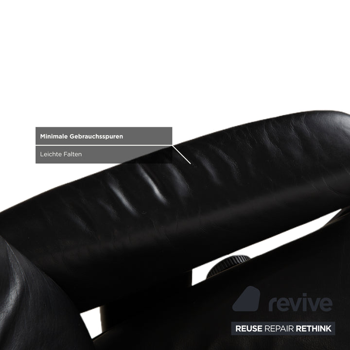 Stressless Wing Leder Sessel Schwarz manuelle Funktion inkl. Hocker