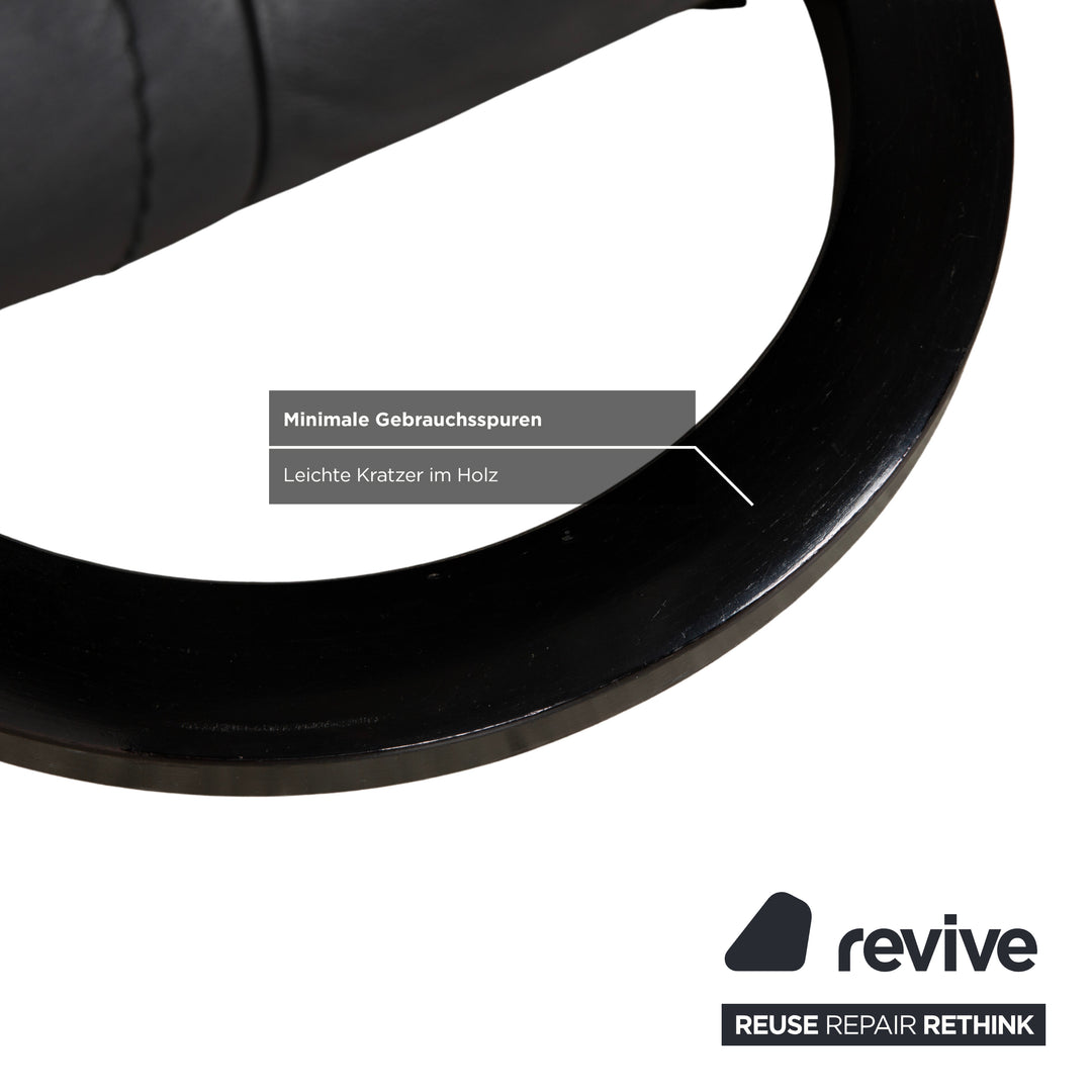 Stressless Wing Leder Sessel Schwarz manuelle Funktion inkl. Hocker