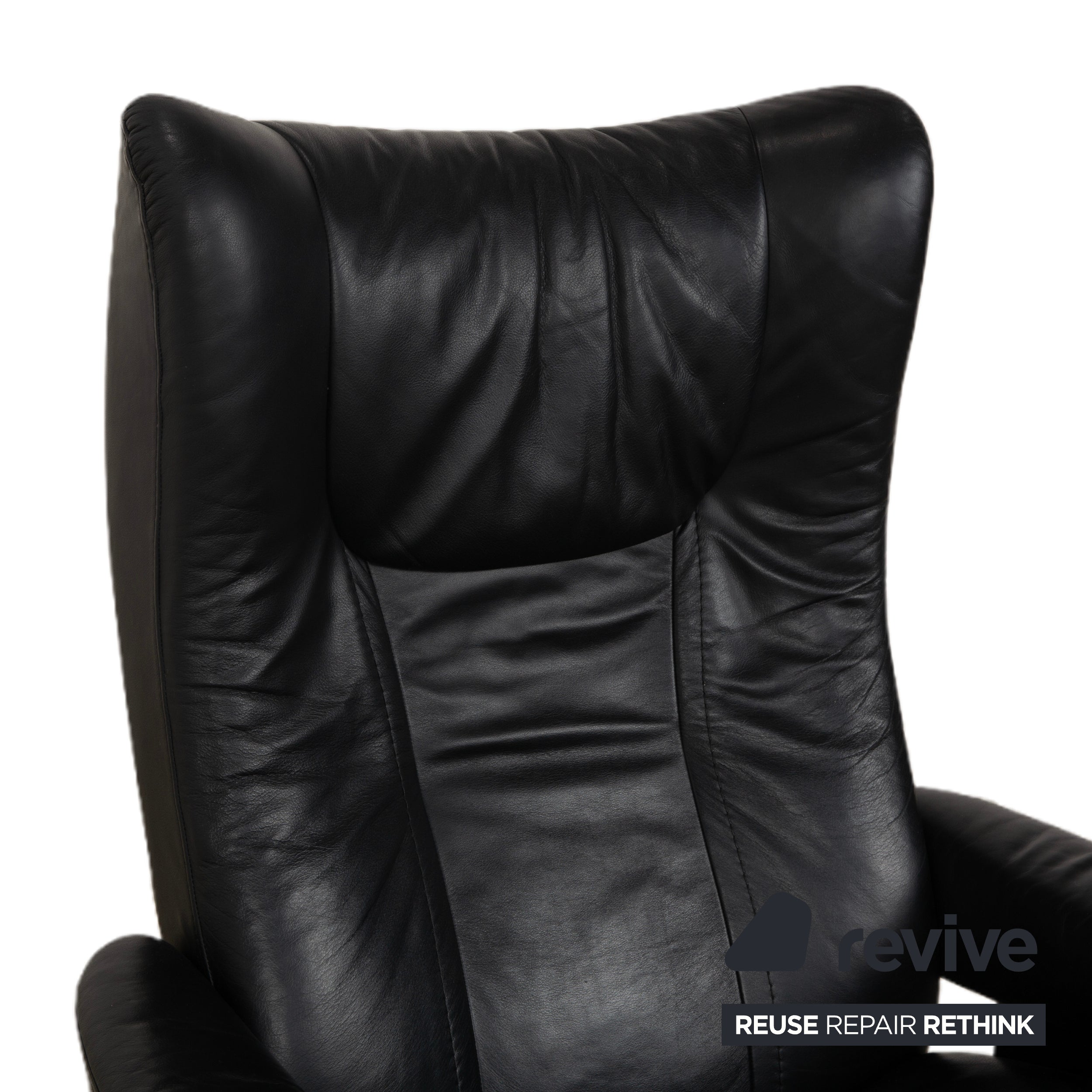 Stressless Wing Leather Armchair Black manual function incl. stool