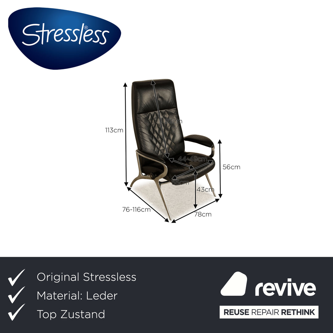 Stressless You James Leather Armchair Black including Stool manual function