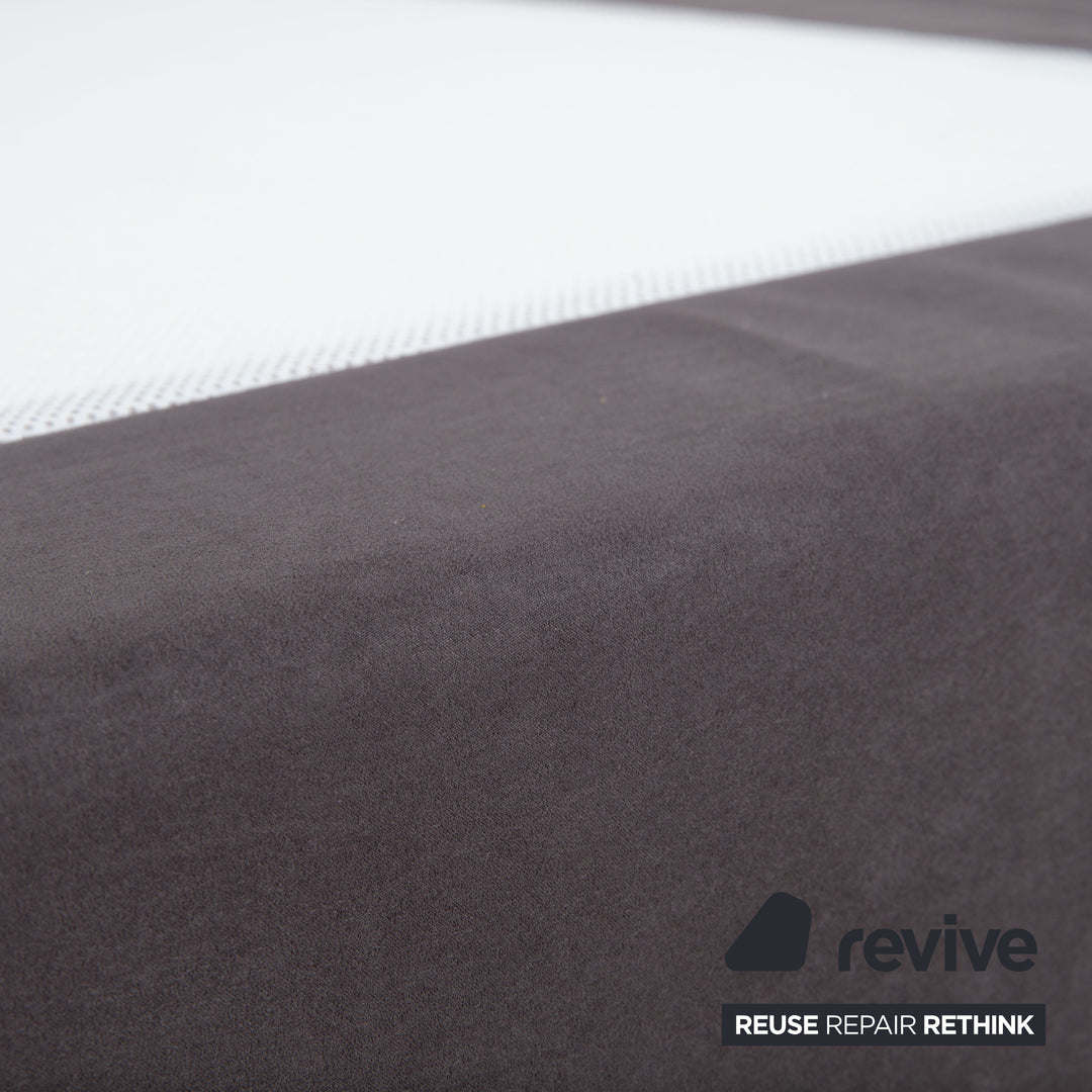 Swiss Sense Home Fabric Bed Grey Box Spring incl. Ottoman with Storage + Nightstand 160 x 200 cm