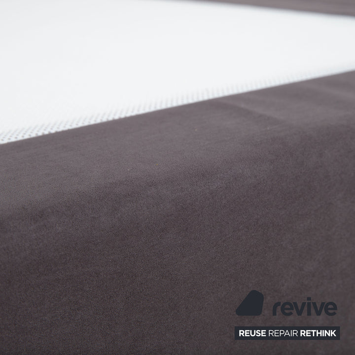 Swiss Sense Home Fabric Bed Grey Box Spring incl. Ottoman with Storage + Nightstand 160 x 200 cm