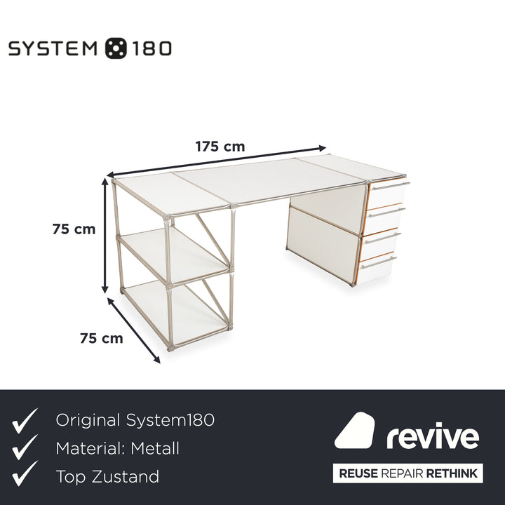 System180 Metall Schreibtisch Weiß Homeoffice Holz
