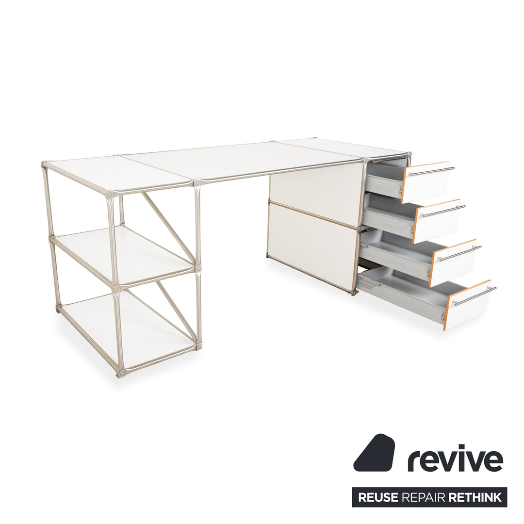 System180 Metall Schreibtisch Weiß Homeoffice Holz