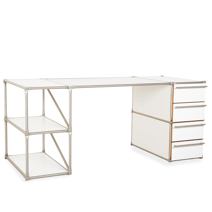 System180 Metall Schreibtisch Weiß Homeoffice Holz