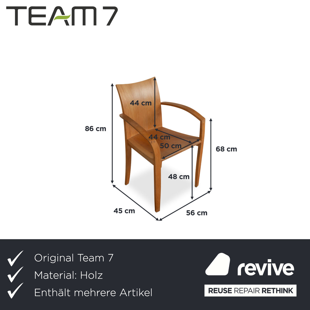 Team 7 Cubus Garnitur 6er Stuhl Cubus Holz Stuhl Braun