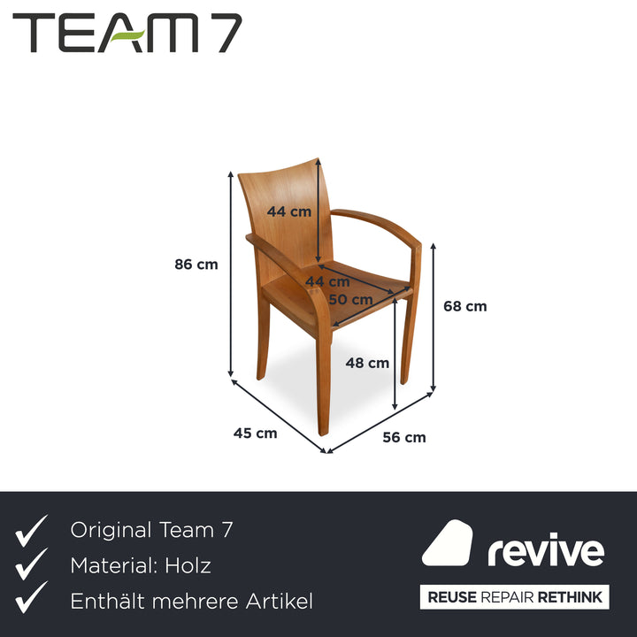 Team 7 Cubus Garnitur 6er Stuhl Cubus Holz Stuhl Braun