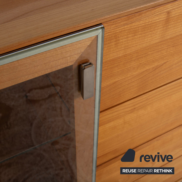 Team 7 Cubus Wood Glass Sideboard Brown Cherry Cherry Wood